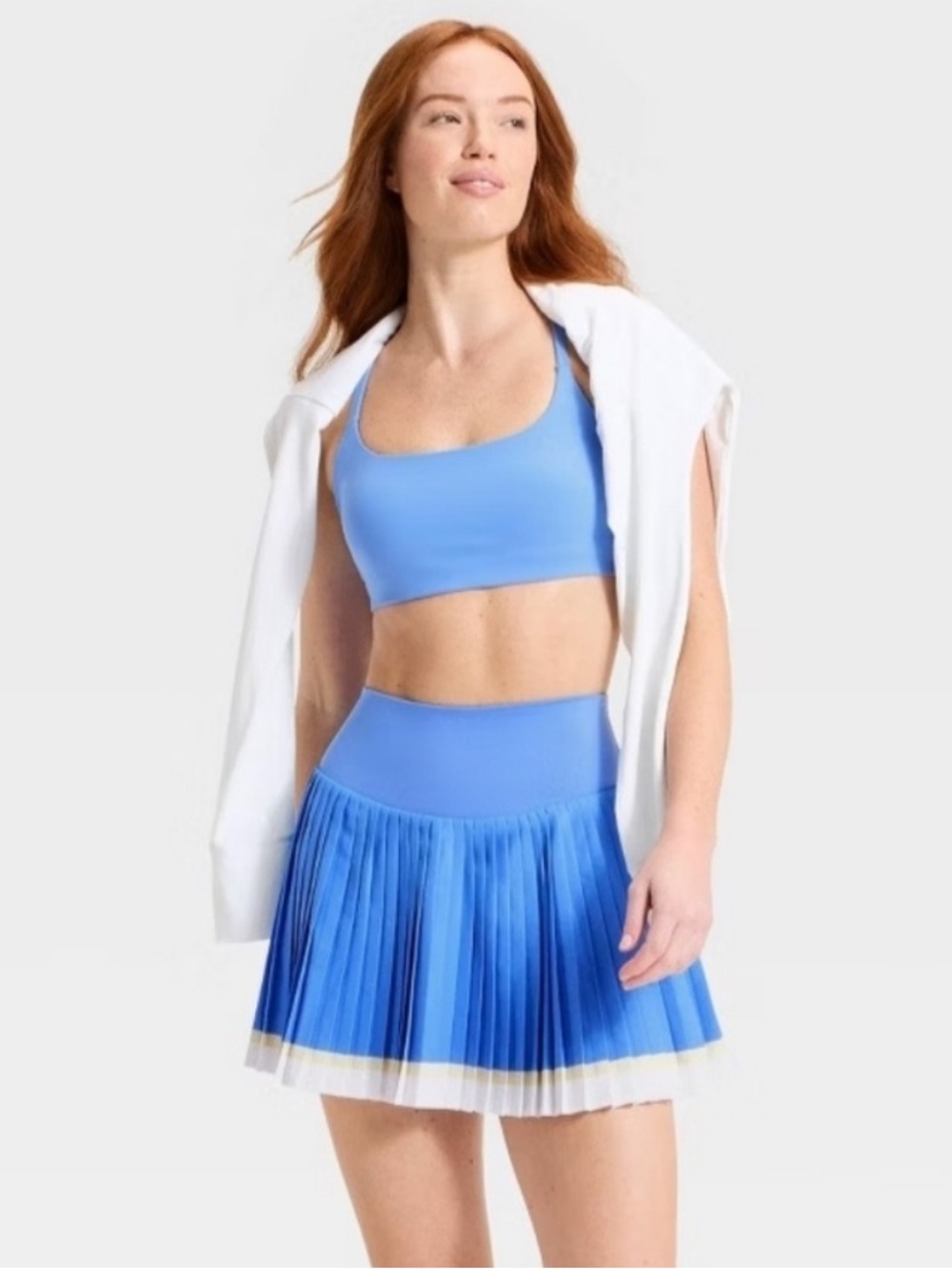 all in motion Sapphire Blue Woven Pleated Cheer Skirt w Built in Shorts NWT XL